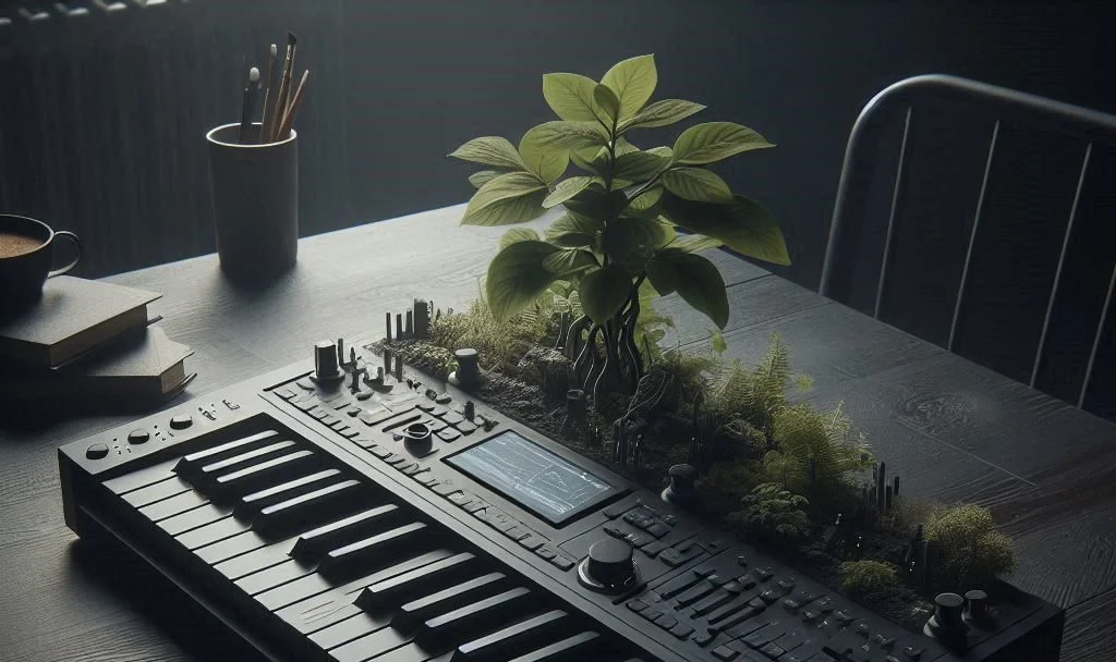 Imagen Productor Musical Valencia con Piano Digital Oscuro