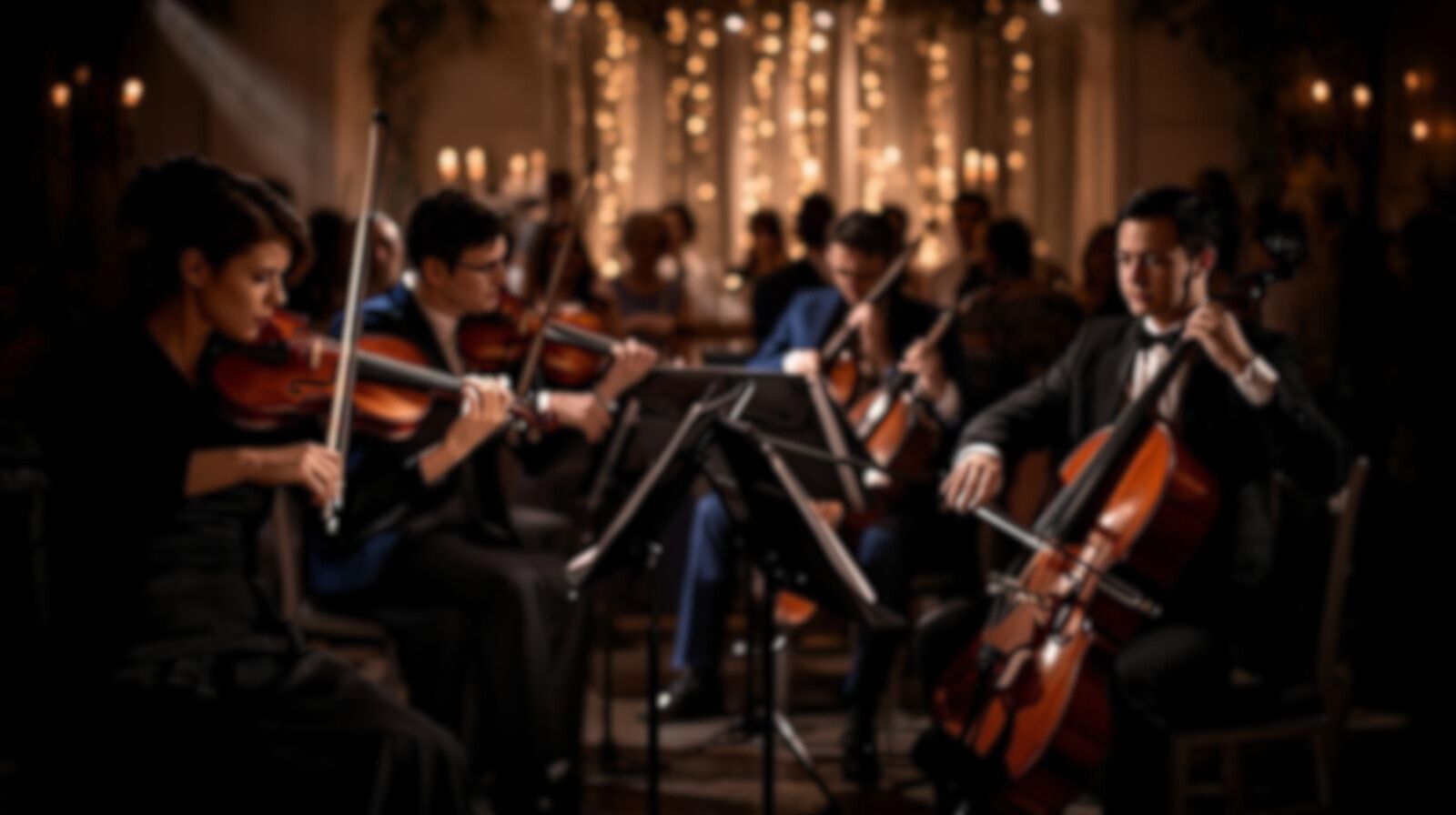 grupo de música de cámara en una boda